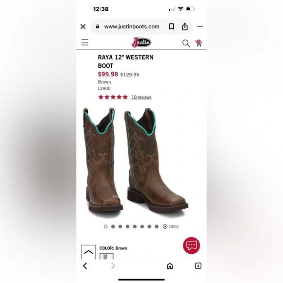 Justin Boots Brown and Teal Boots - Picture 11 of 11